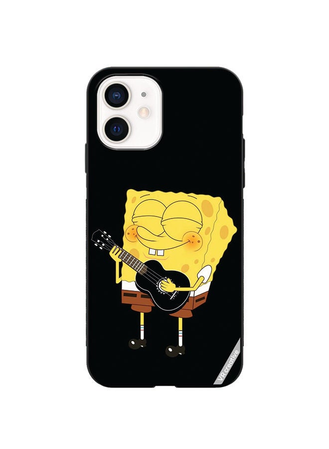 VR CREATIVE Protective Case Cover For Apple iPhone 12 Spongebob With Guitar Design Multicolour  - Image 1