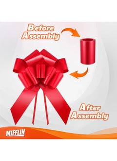 MIFFLIN MIFFLIN Thicker & Sturdier Big Car Bow (Red), Butterfly Shape Gift Bow, Giant Bow for Car, Birthday Bow, Huge Car Bow, Car Bows, Big Red Bow, Bow for Gifts, Christmas Bow for Cars  - Image 5