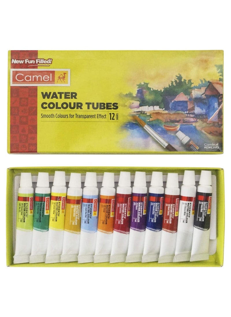 camel Camel Camlin Kokuyo Student Water Color Tube - 5Ml Each, 12 Shades & Camlin Strong Bond Glue (White) 200G with 15G Extra  - Image 2