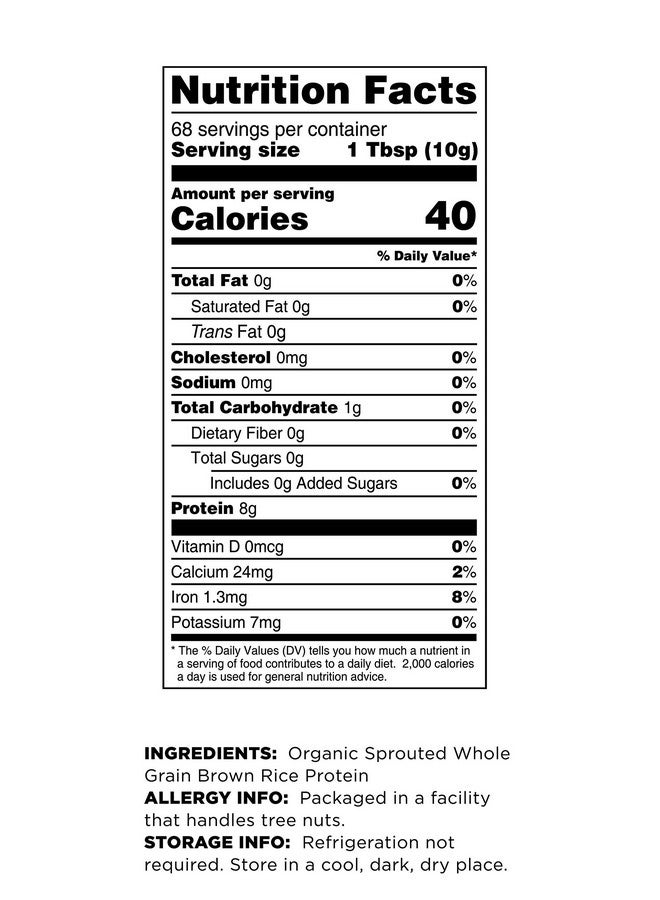 Health & Household Terrasoul Superfoods Organic Sprouted Brown Rice Protein Powder, 1.5 Pounds  - Image 2