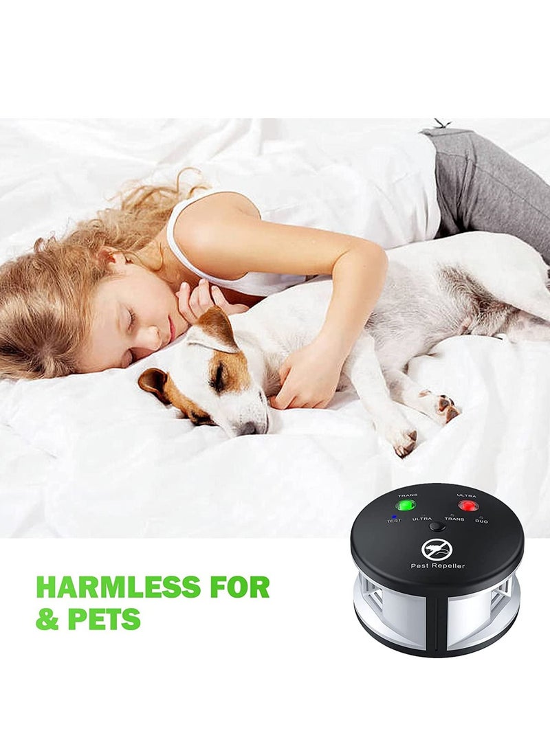 Rodent Repellent Ultrasonic, Squirrel Repellent 360 Degree Mice Deterrent 3 in 1 Pressure Wave Pest Repeller Electronic Mouse Blocker for Squirrels Mice Rats Rodents Indoor Use