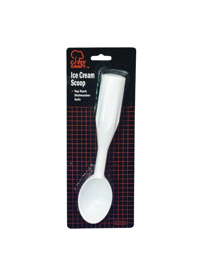 Chef Craft Dishwasher Safe Plastic Ice-Cream Scoop White 9.5 Inch 20746 - Image 2