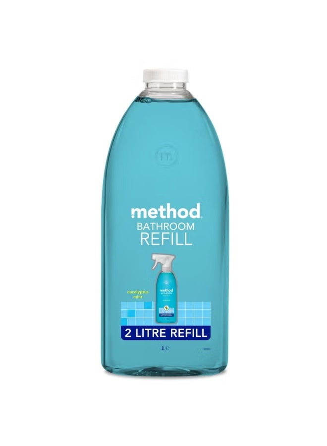 Method Antibacterial Bathroom Cleaner Refill, Kills 99.9% of Germs & Disinfects Surfaces, Eucalyptus Mint Scent - 2 Litre - Image 1