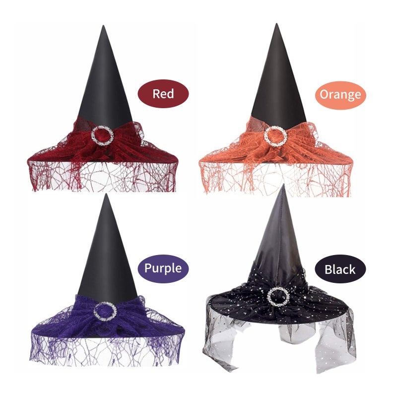 Halloween Witch Hat: Orange High-quality Durable Scary Witch Hat - Comfortable Soft Witch Hat for Halloween Parties, Yard Decor, Cosplay Events - Image 2