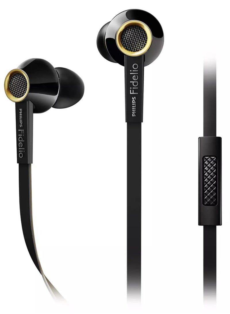 Philips Fidelio S2 Headsets High Resolution Fever Phone Call Wire Control In-Ear Earphone Black - Image 1