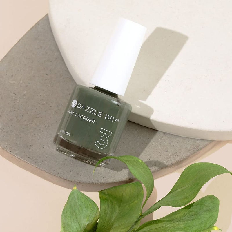 Dazzle Dry Nail Lacquer (Step 3) - Vigor - A dark, smoky oakmoss green. Full coverage cream. (0.5 fl oz) - Image 2