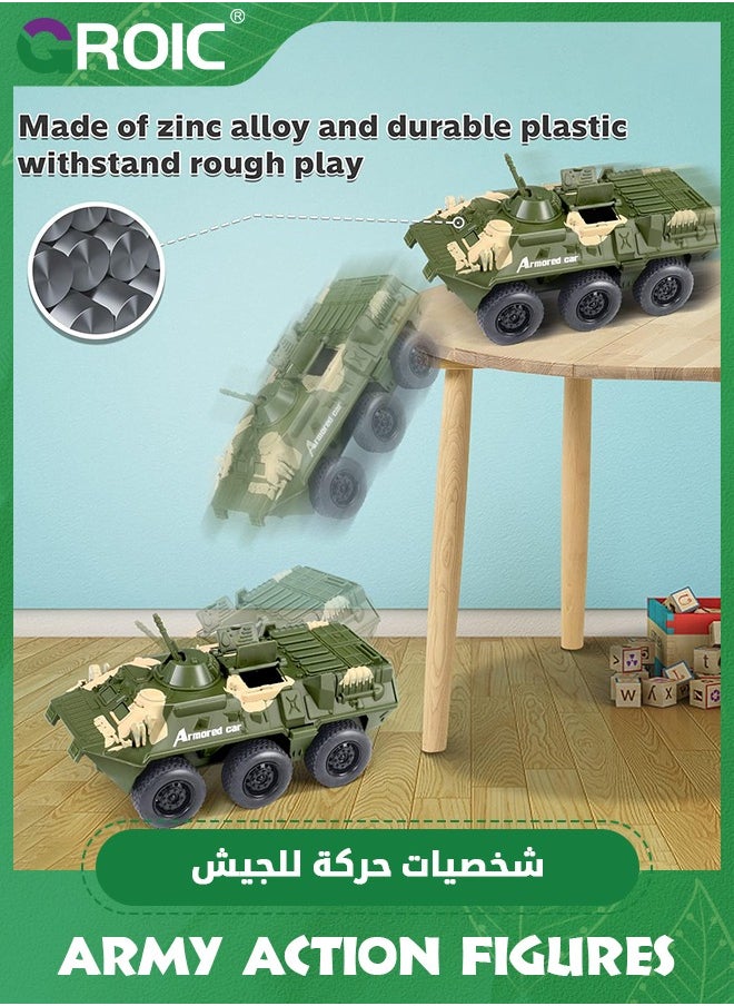 GROIC Army Toys with Realistic Truck,Helicopter,Car,and Submarinet,Army Men Action Figures,Army Truck Pretend Play Toys,Army Toys for Kids  - Image 3