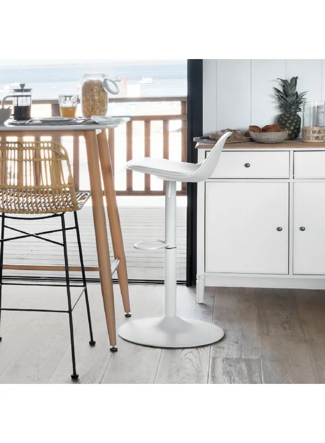 atmosphera Aiko Elegant Design Hight Adjustable Bar Chair White 45 x 45 x 103 cm 179171A