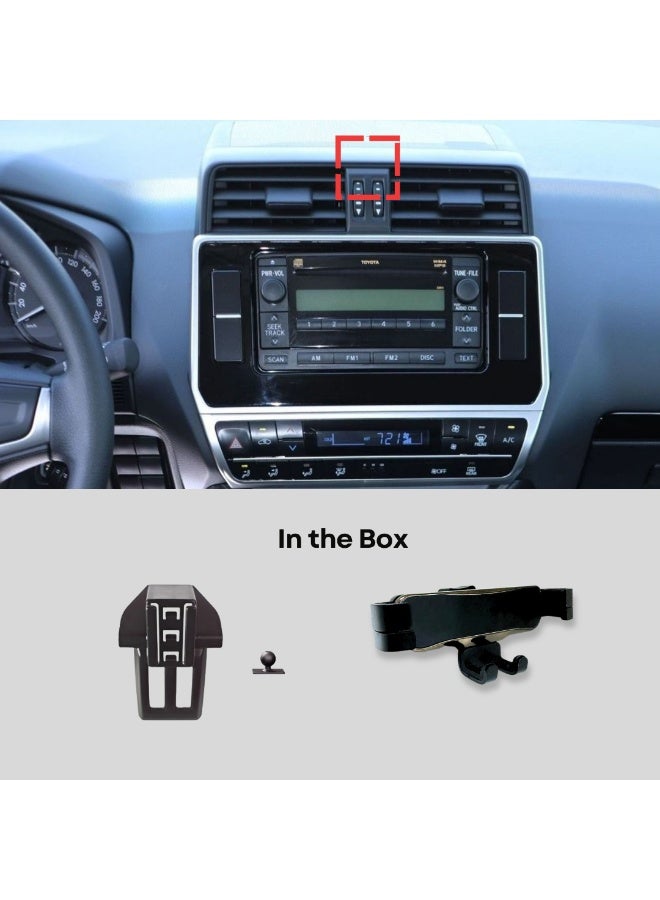  تي ار اكس اوتو حامل هاتف TRX AUTO لتويوتا لاند كروزر برادو 2018-2023 | تركيب تنفيس الهواء المخصص | لا يسد فتحة التهوية | قبضة آمنة ، دوران 360 درجة ، تصميم غير مغناطيسي | حامل موبايل سهل التركيب - Image 4