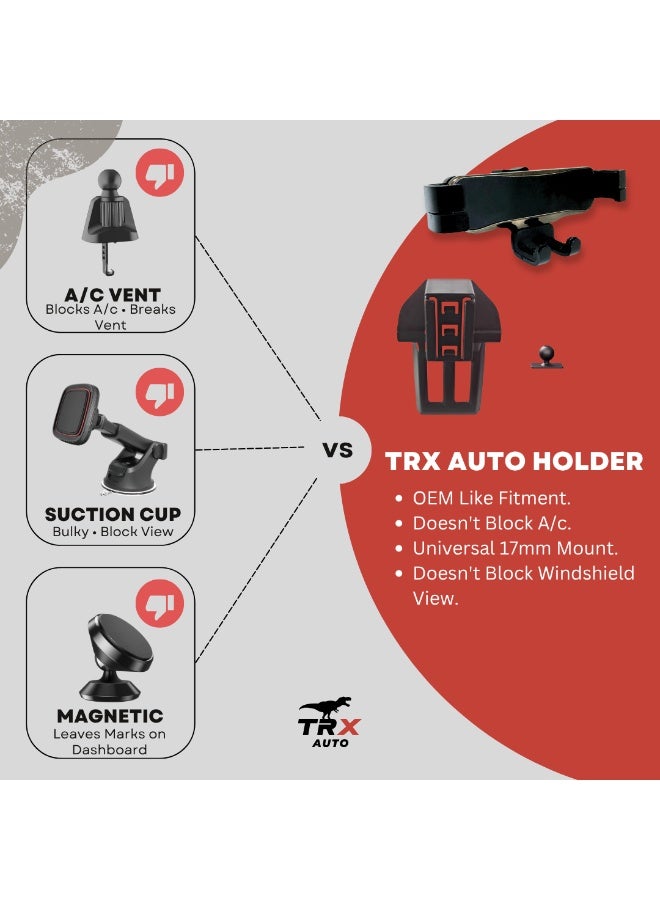  تي ار اكس اوتو حامل هاتف TRX AUTO لتويوتا لاند كروزر برادو 2018-2023 | تركيب تنفيس الهواء المخصص | لا يسد فتحة التهوية | قبضة آمنة ، دوران 360 درجة ، تصميم غير مغناطيسي | حامل موبايل سهل التركيب - Image 2