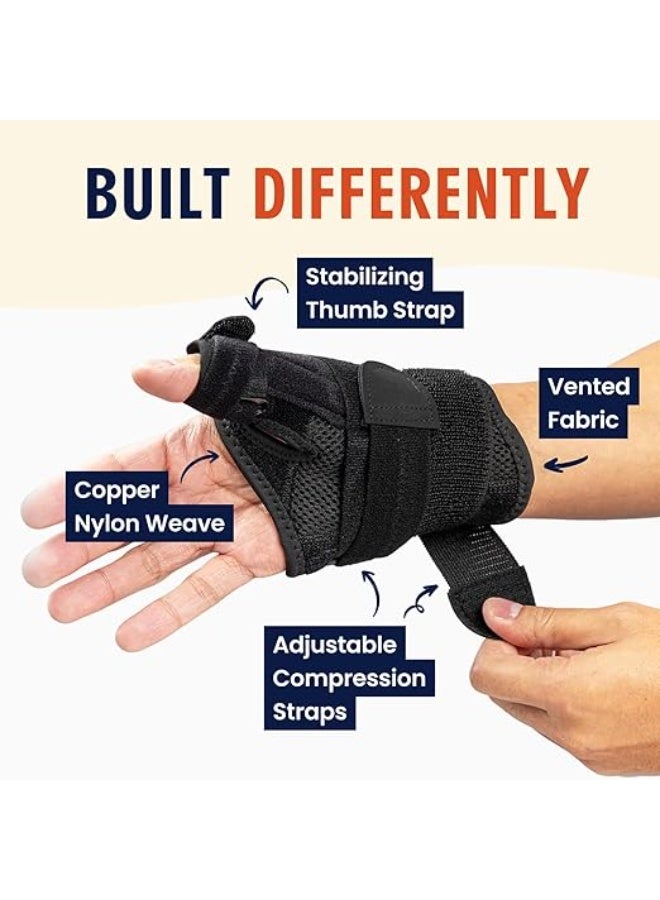 2-Pack Wrist Brace - Reversible Support for Wrist  Thumb Pain, Fits Both Hands, Men  Women - for Office, Home  Sports - Image 2