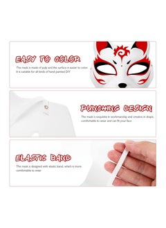Y&D DIY Unpainted White Paper Mask Fox Cat Face Pulp Blank Hand Painted Personality Design for Dance Party Festival Performance (5 Pcs)  - Image 3