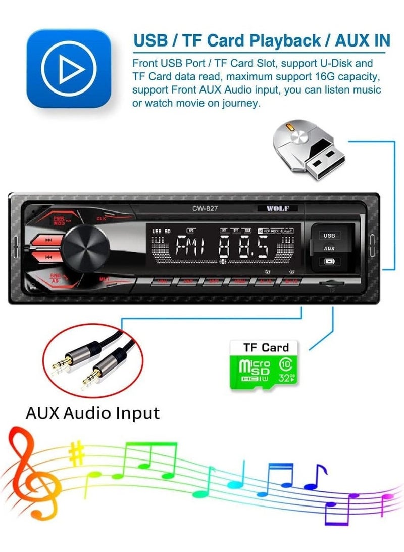 Wolf Bluetooth Car Cassette ( 2x USB, AUX, FM ) – CW 827  - Image 4