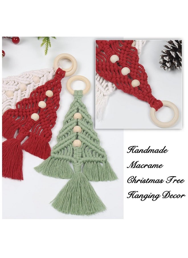 Dremisland - Christmas Tree Decoration 3 Set Macrame Christmas Tree Decorative Hanging Ornaments Assembled Macrame Kits Boho Wall Hanging Decor For Christmas Tree Winter New Year Party Supplies - Image 1