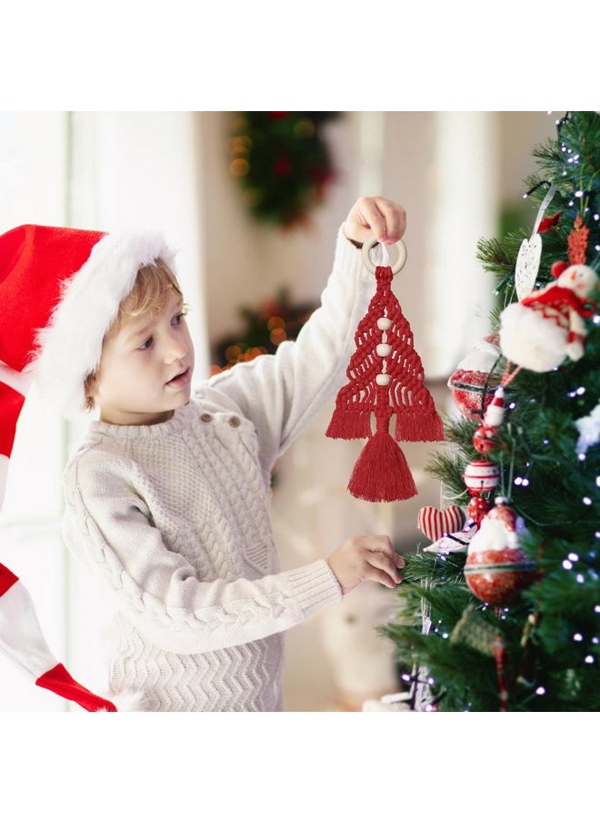 Dremisland - Christmas Tree Decoration 3 Set Macrame Christmas Tree Decorative Hanging Ornaments Assembled Macrame Kits Boho Wall Hanging Decor For Christmas Tree Winter New Year Party Supplies - Image 1