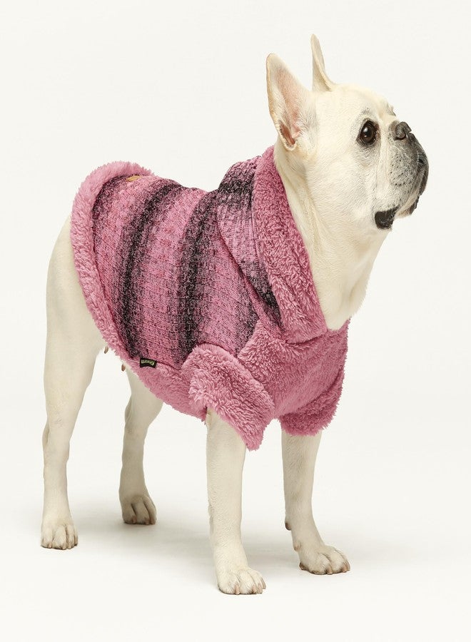 فيت وورم كنزة Fitwarm الصوفية للكلاب، ملابس شتوية محبوكة للكلاب الصغيرة، طقم بغطاء رأس للقطط، لون وردي فاتح، أسود، مقاس XS - Image 3