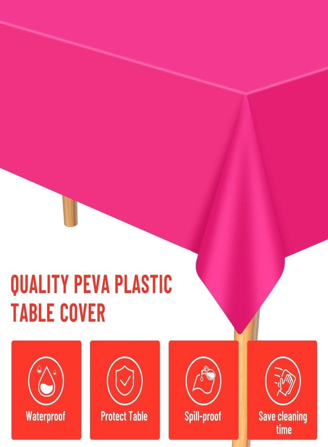 PLULON 6 Pcs Colors Tablecloths Rainbow Plastic Disposable Table Cover for Rectangle Tables 54 x 108 Inch Waterproof Tablecloth for Birthday Baby Shower Wedding Fiesta Party Home Kitchen Dining Decor - Image 3