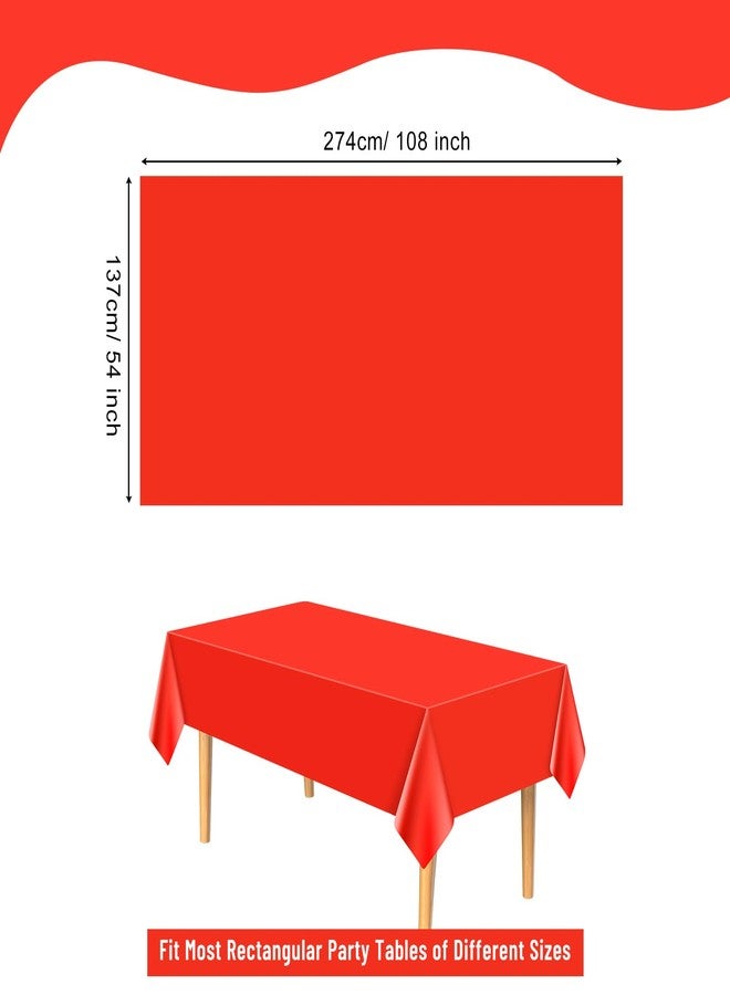 PLULON 6 Pcs Colors Tablecloths Rainbow Plastic Disposable Table Cover for Rectangle Tables 54 x 108 Inch Waterproof Tablecloth for Birthday Baby Shower Wedding Fiesta Party Home Kitchen Dining Decor - Image 2