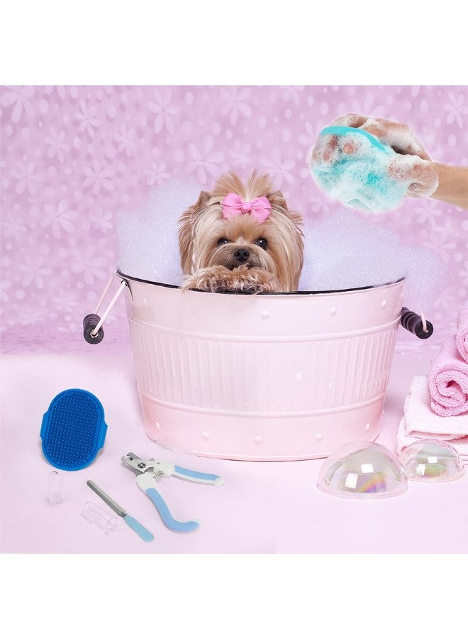 WOBEVB 6Pcs Silicone Pet Grooming Set: Bath Massage Dispenser Brush, Finger Toothbrush, Nail Clippers and File for Dogs and Cats - Image 5