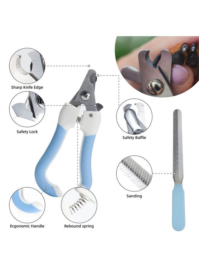 WOBEVB 6Pcs Silicone Pet Grooming Set: Bath Massage Dispenser Brush, Finger Toothbrush, Nail Clippers and File for Dogs and Cats - Image 4