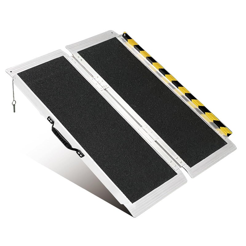 THDUGG 3FT Portable Wheelchair Ramp, Non-Slip Aluminum Folding Handicap Ramp, 800 LBS Capacity Door Threshold Ramps for Home Steps, Scooter Ramp for Car, Doorways, Curbs, Stairs, Cart, Wheel Chair Steps - Image 1