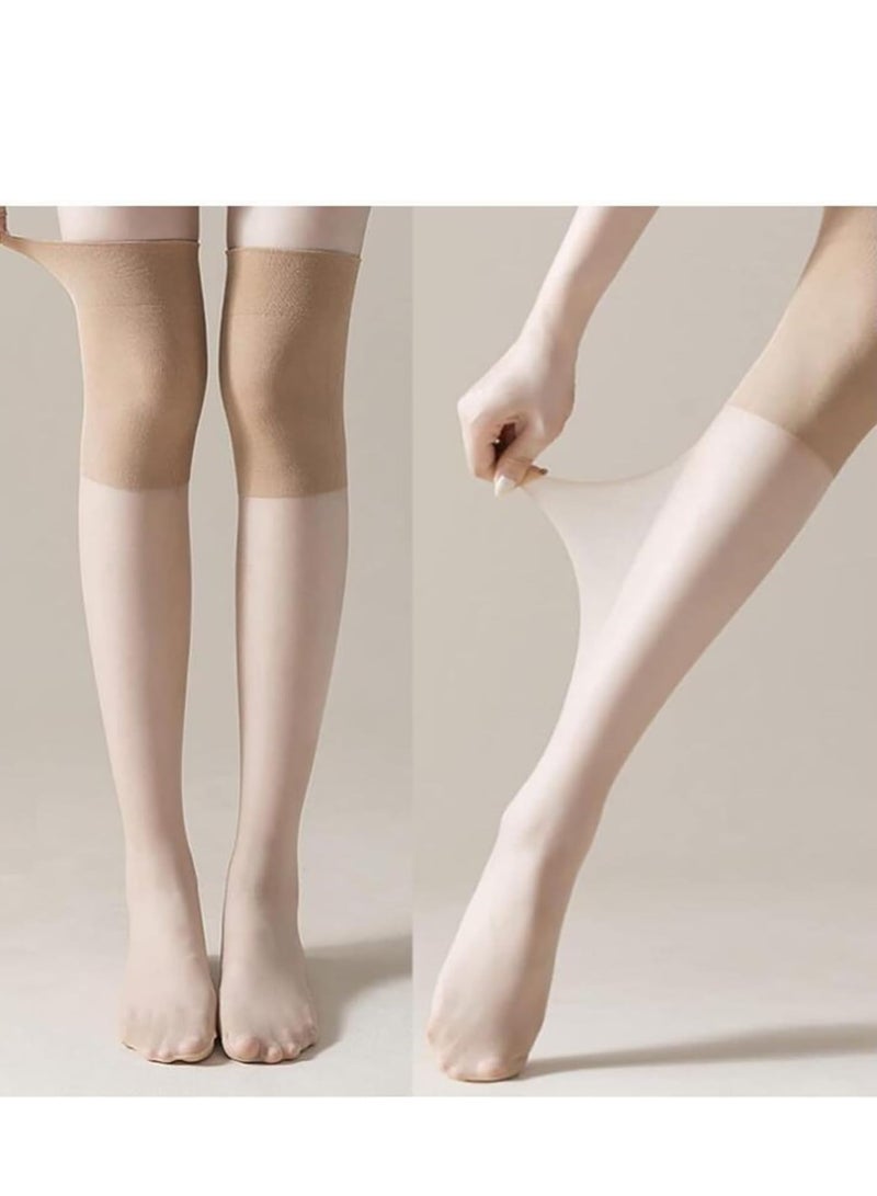 SYOSI Ionic Correction Lymphatic Detoxification Long Tube Silk Stockings, 3 Pair Mugwort Acupressure Shaping Stretch Socks - Image 5