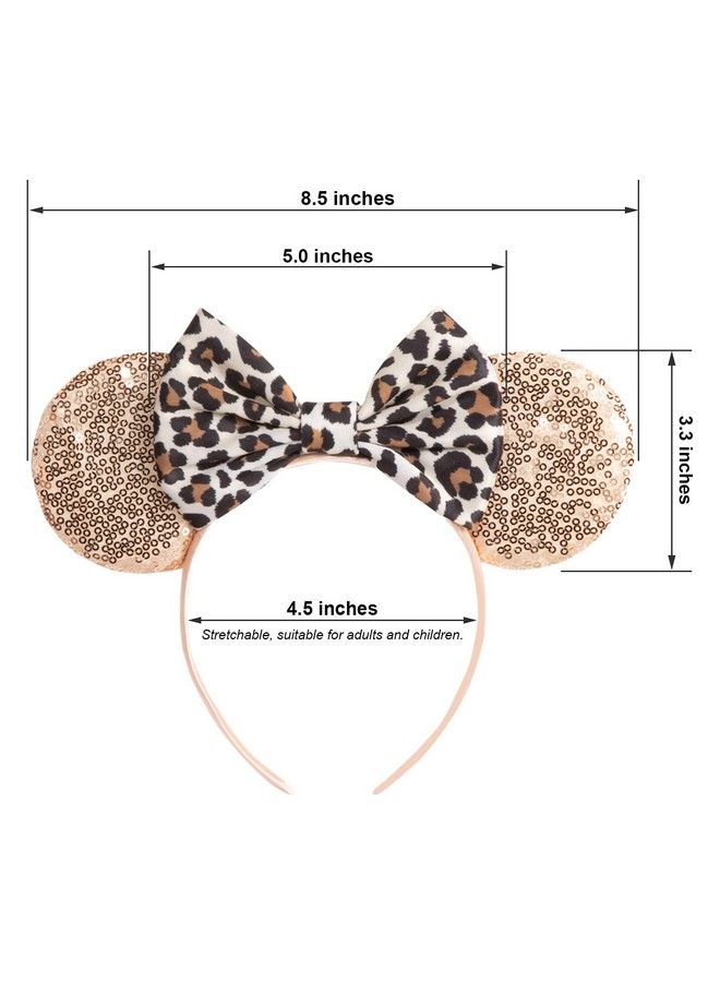 CHuangQi Mouse Ears Headband With Shiny Bow Doublesided Sequins Glitter Hair Band For Birthday Party Celebration & Event (Xc11) - Image 4