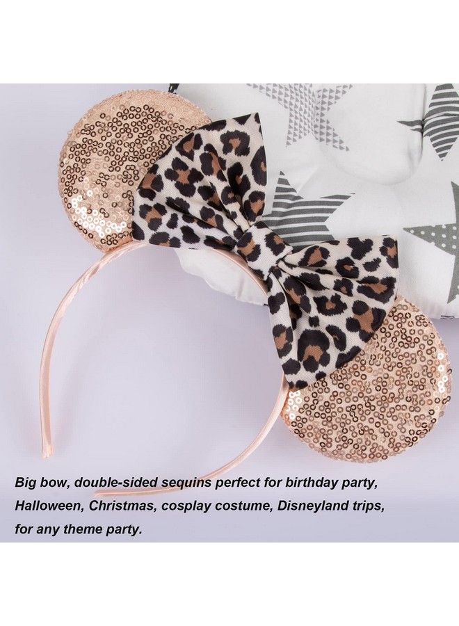 CHuangQi Mouse Ears Headband With Shiny Bow Doublesided Sequins Glitter Hair Band For Birthday Party Celebration & Event (Xc11) - Image 5