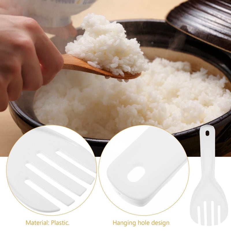 Thickened Plastic Rice Spoon Set Of 2 Large White Kitchen Serving Scoop For Home Hotel Restaurant - Image 4