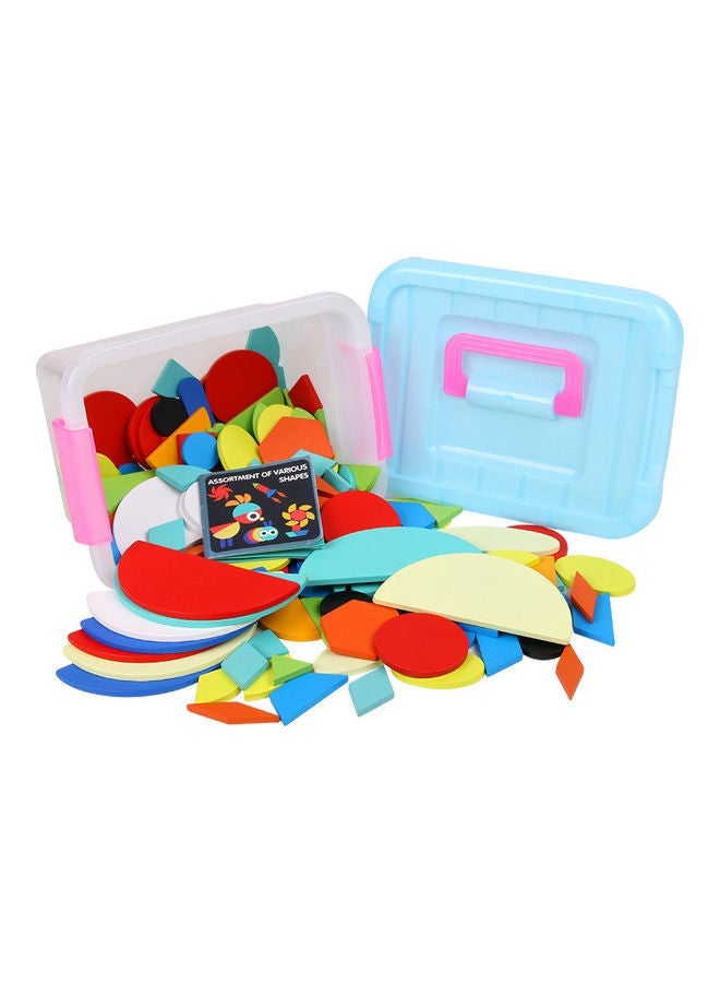 NIBEMINENT 160-Piece Wooden Tangram Puzzle Set - Image 1