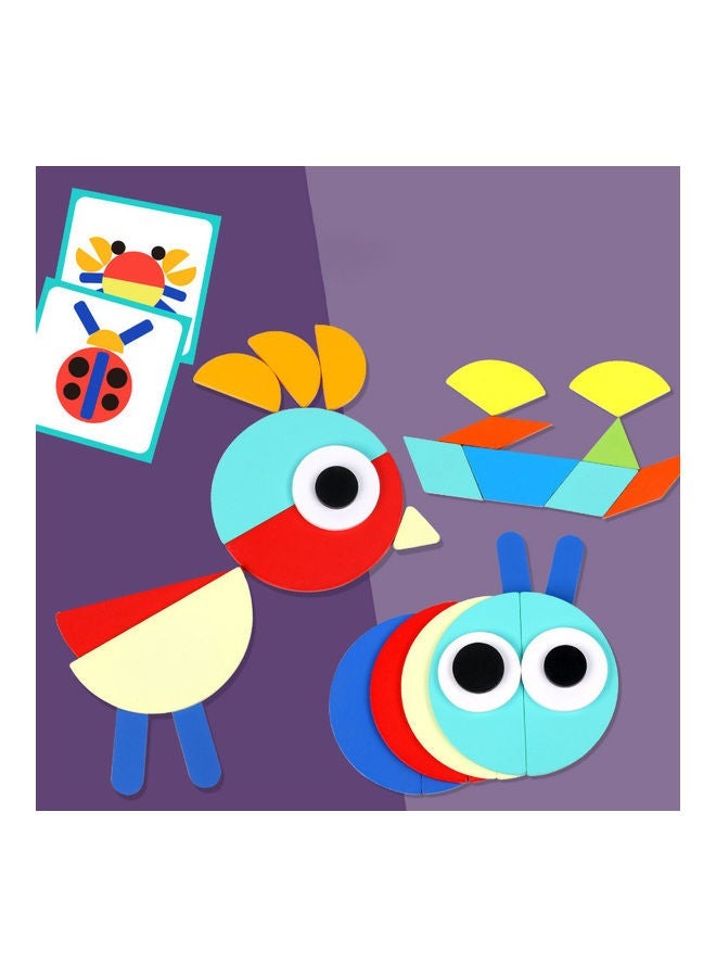 NIBEMINENT 160-Piece Wooden Tangram Puzzle Set - Image 2