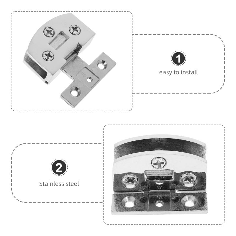 Heavy Duty Glass Door Hinge Clip Stainless Steel Replacement Hardware For Cabinet Shower And Display - Image 4