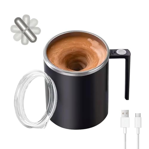 Electric Mixing MugElectric Stirring Mug Coffee MugSuitable for Coffee Milk Cocoa and Other Beverages Daik Black 12 oz