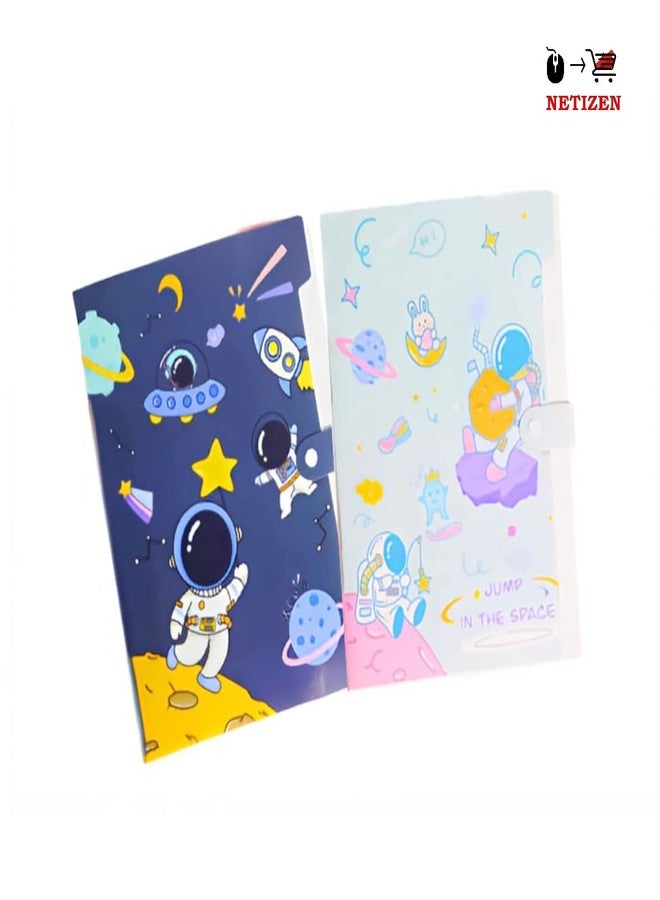 NETIZEN مجلد ملفات مطبوع عليه مساحة بحجم A4 بستة جيوب لتخزين المستندات للطلاب والمكاتب (عبوة من 4 قطع) - Image 5