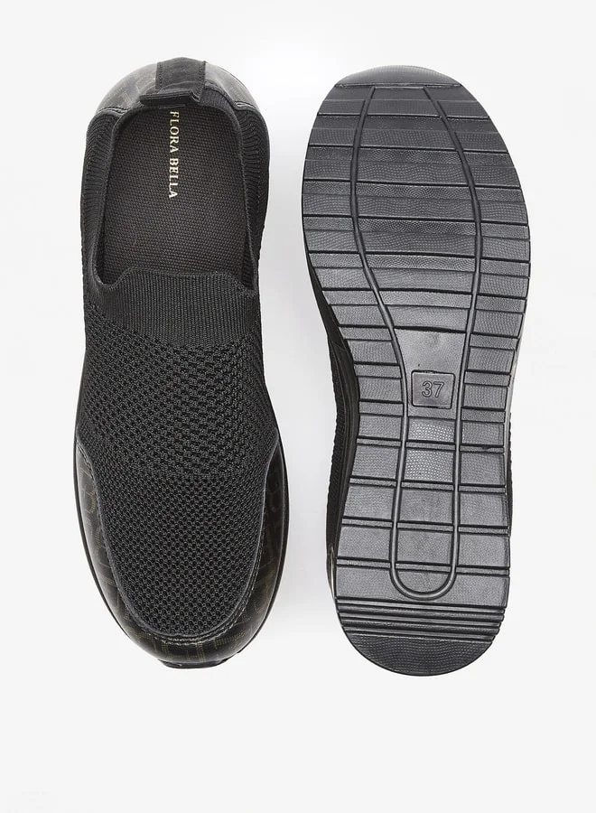 Flora Bella By Shoexpress Womens Textured Slip-On Sneakers With Pull Tab