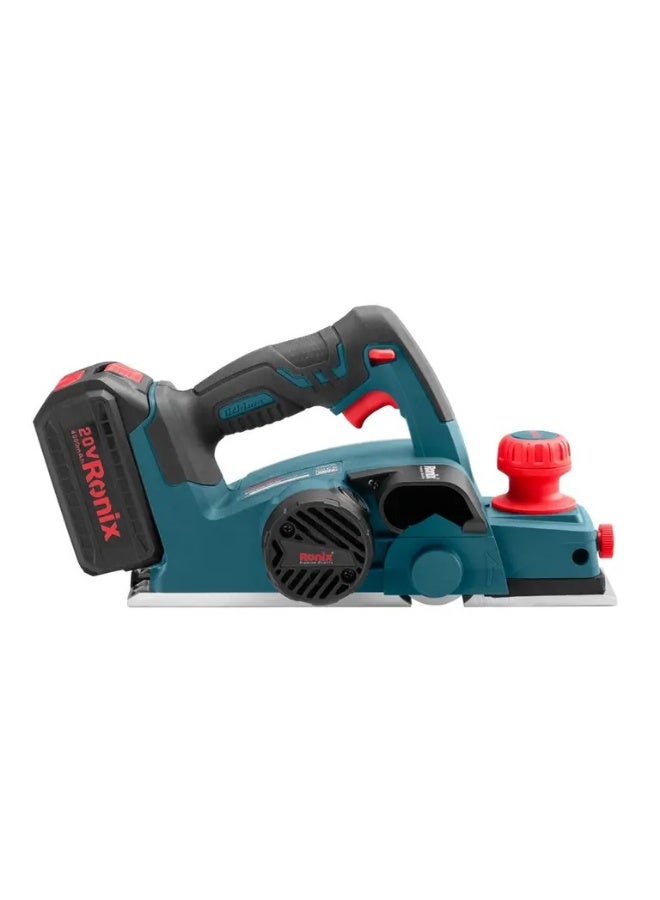 RONIX 20V Cordless Planer 15,000RPM German Engineering - 82mm Width, 4Ah Battery, Safety Key, Lightweight 3.27kg for Efficient Wood Planing #8603 - Image 1