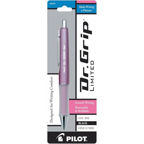 PILOT Dr. Grip Limited Refillable & Retractable Gel Pen, Fine Point, Assorted Barrel, Black Ink, Single Pen (36274) - Image 3