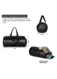 STORYTELLER Storyteller DERBY  Gym Bag With Shoes Compartment Light Weight Sports Bag Travel Duffle Bag For Unisex Balck  - Image 5