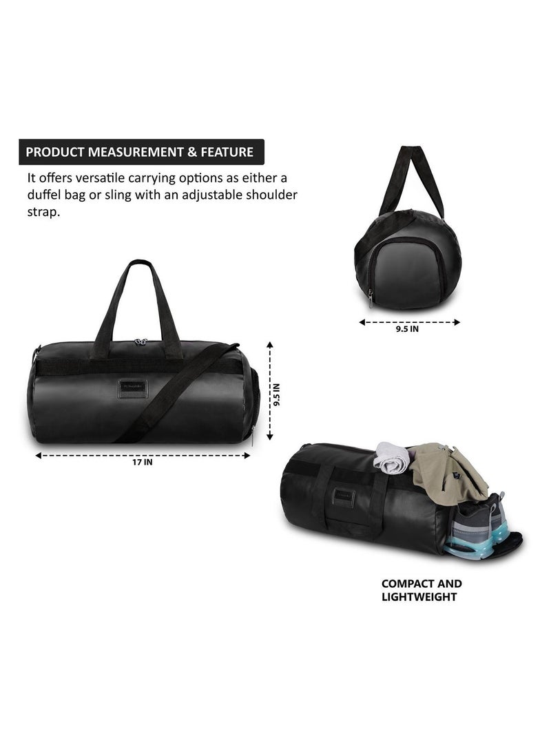 Storyteller DERBY  Gym Bag With Shoes Compartment Light Weight Sports Bag Travel Duffle Bag For Unisex Balck - Image 5