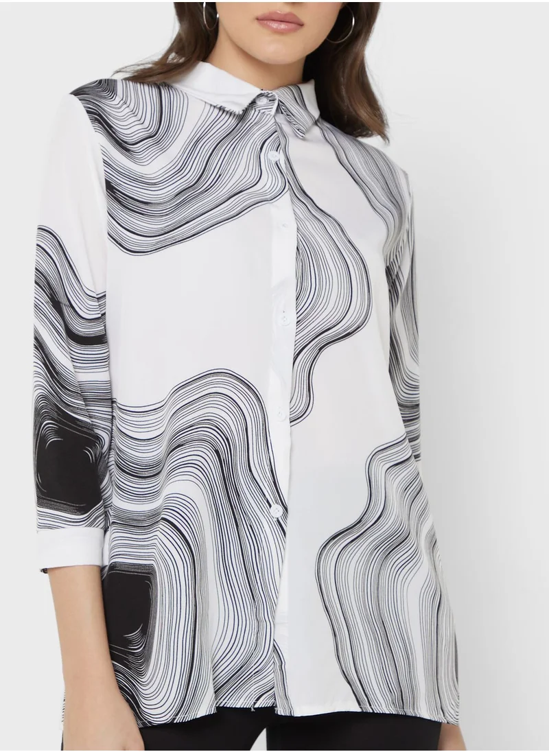 ELLA Printed Button Down Shirt