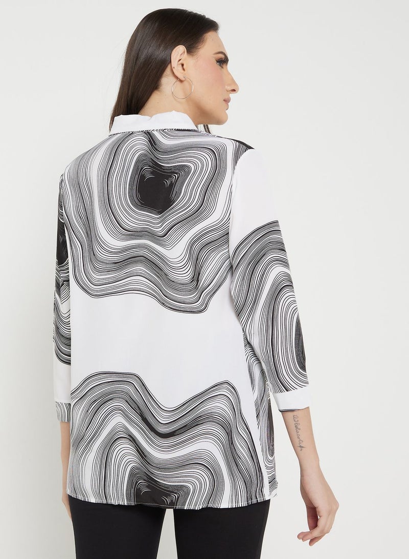 ELLA Printed Button Down Shirt  - Image 2