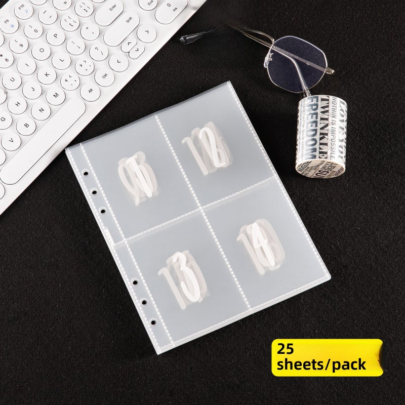 Generic A5 6-Ring Binder Refill, 100-Day Savings Challenge A5 (screen printing card film 25) 