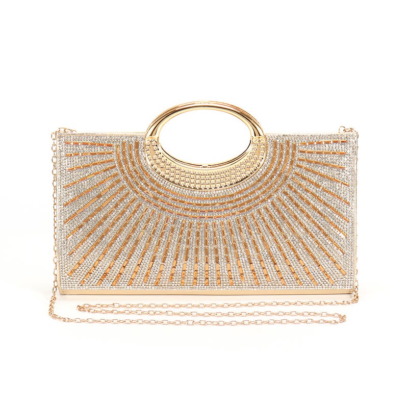 Temshiyin Popular Fashion Evening Bag Shiny Rhinestone Striped Handbag Wedding Bridesmaid Bag - Image 3