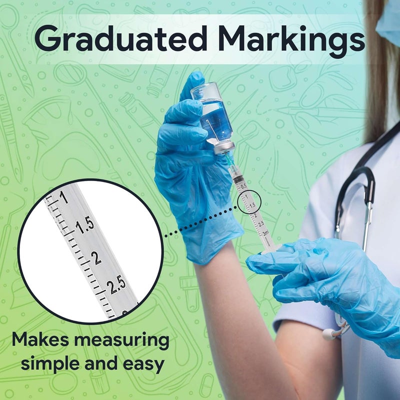 FifthPulse 3 ml Syringe without Needle - 25 Pack of Individually Wrapped Disposable Syringes - Good for Medical, Scientific Lab, Home Use, and More - Sterile Luer Lock Syringes Worldwide simple practical design - Image 4