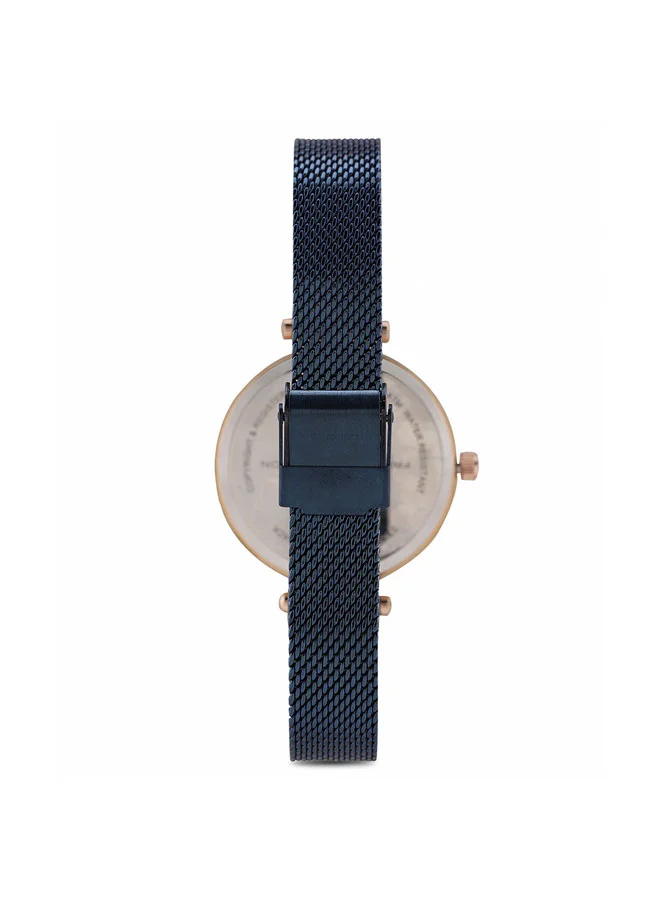 French Connection 35.5mm Women's Quartz Watch with Blue Dial