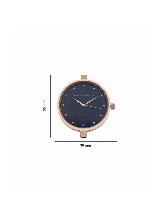 French Connection 35.5mm Women's Quartz Watch with Blue Dial