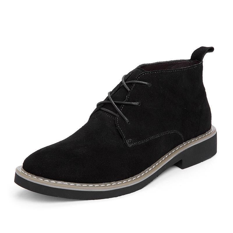 Stitching Leather Boots Fashion Plus Size Buckle Foot Boots Men'S British Business Dress Men'S Boots - Image 1