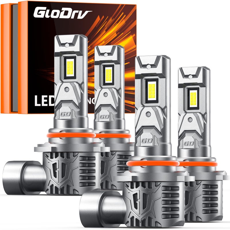 GloDrv [2025 Upgrade] 9005 9006 Led Bulb Combo, [Perfect Replacement] 48000LM 600% Ultra-Bright Fog Light Bulbs Real 1:1 Mini Size, 6000K Cool White, Quick Install No Adapter Needed, Pack of 4 - Image 1