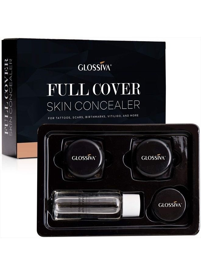 GLOSSIVA - Tattoo Concealer - Skin Concealer - Waterproof - For Dark Spots, Scars, Vitiligo, And More - Tattoo Cover-Up Makeup - Use on Body, For Legs, for Men and Women (248.9g) - Image 1
