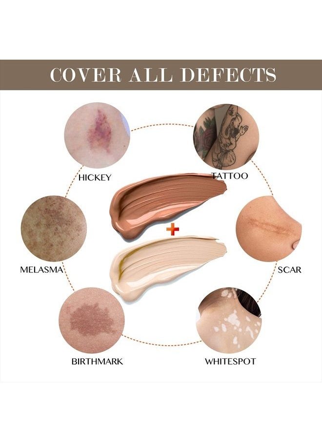 GLOSSIVA - Tattoo Concealer - Skin Concealer - Waterproof - For Dark Spots, Scars, Vitiligo, And More - Tattoo Cover-Up Makeup - Use on Body, For Legs, for Men and Women (248.9g) - Image 1